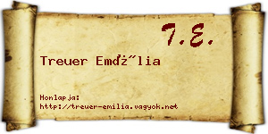 Treuer Emília névjegykártya